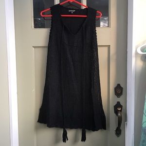jasmine kc black knit sweater tank dress